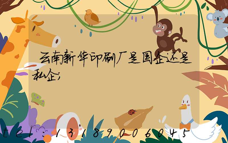 云南新华印刷厂是国企还是私企