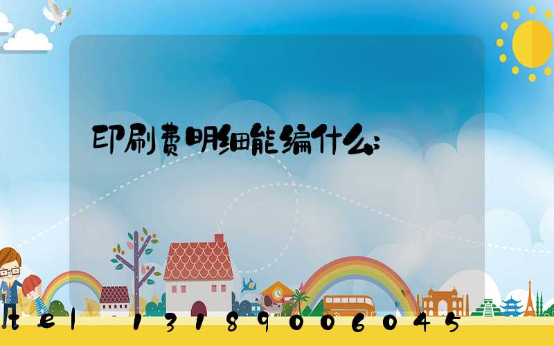 印刷费明细能编什么